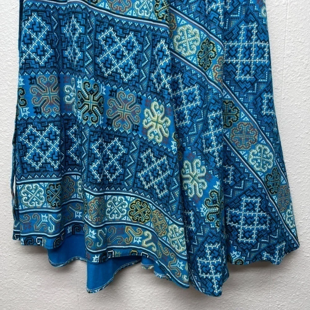 Women's True Wrap High Waisted Linen Skirt Medium Handmade Boho Cottage Festival